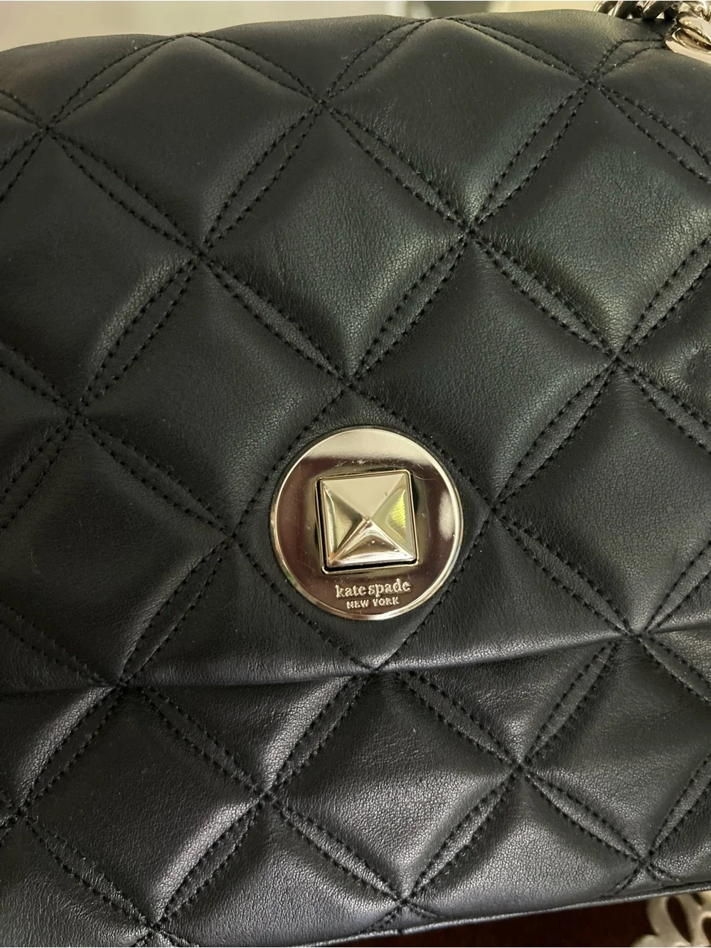 Kate Spade Black Quilted Leather Chain Shoulder Bag